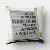 Jesus ist es wert, alles Christliche Zeichen zu ha Kissen (Rückseite)