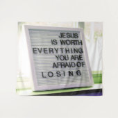 Jesus ist es wert, alles Christliche Zeichen zu ha Wandteppich (Vorderseite (Horizontal))