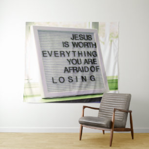 Jesus ist es wert, alles Christliche Zeichen zu ha Wandteppich