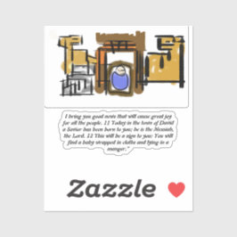 Jesus ist geboren aufkleber