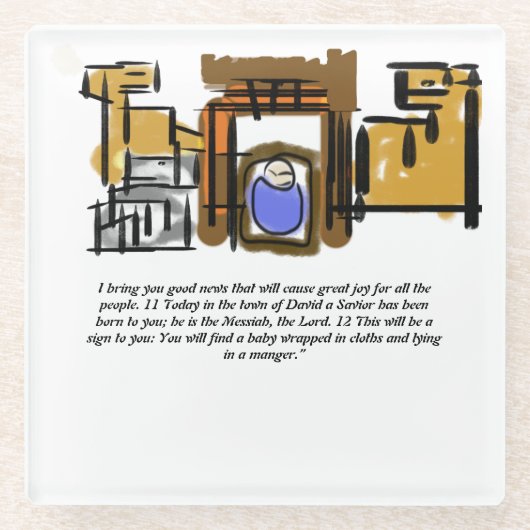 Jesus ist geboren glasuntersetzer (Vorderseite)