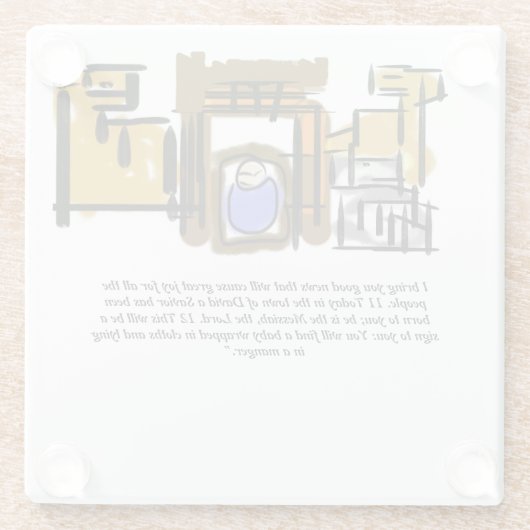 Jesus ist geboren glasuntersetzer (Rückseite)