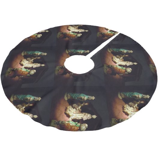 Jesus ist geboren polyester weihnachtsbaumdecke (Schrägansicht)