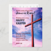 Jesus ist glücklich OSTERINNEN Feiertagspostkarte (Vorne/Hinten)