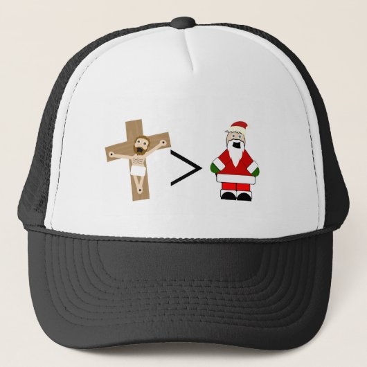 Jesus ist größer als Sankt Truckerkappe (Vorderseite)