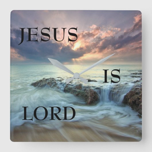 Jesus ist Herr (Acrylmauer-Uhr) Quadratische Wanduhr (Vorderseite)