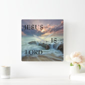 Jesus ist Herr (Acrylmauer-Uhr) Quadratische Wanduhr (Zuhause)