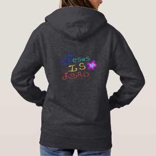 Jesus ist HERR Glaube Zitat mit farbenfrohem Text Hoodie