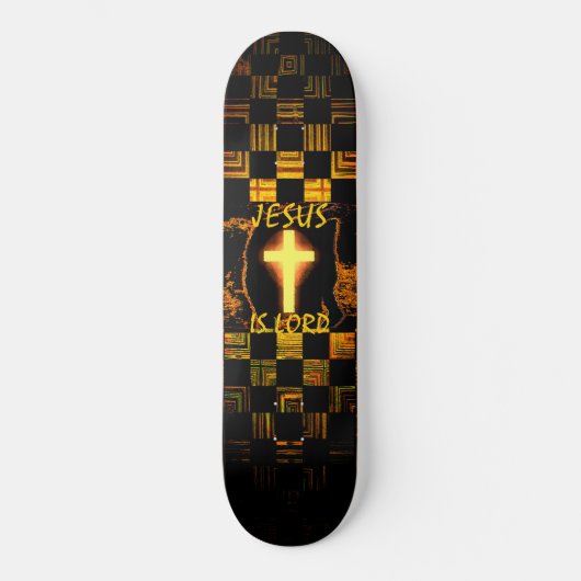 Jesus ist Herr Kreuz Skateboard (Vorderseite)