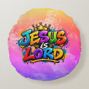 Jesus ist Herr Rundes Kissen