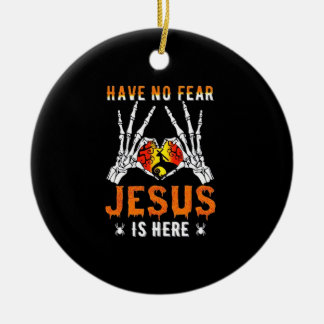 Jesus ist Herz-Skelett-Hand Keramik Ornament
