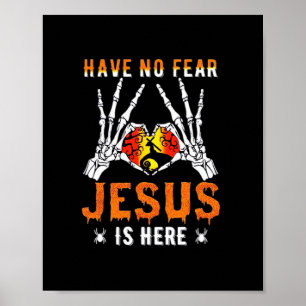 Jesus ist Herz-Skelett-Hand Poster