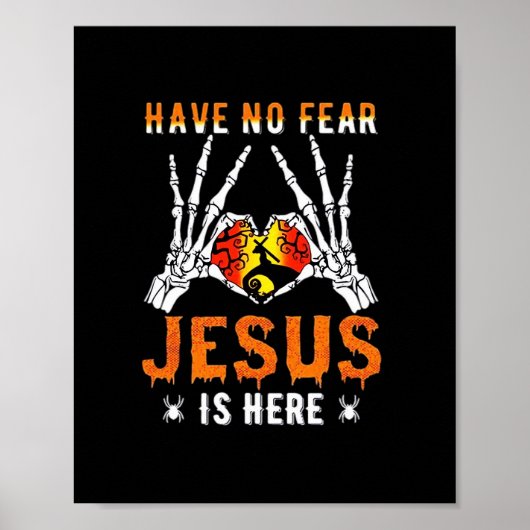 Jesus ist Herz-Skelett-Hand Poster (Vorne)