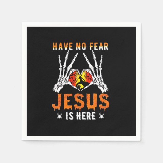 Jesus ist Herz-Skelett-Hand Serviette (Vorderseite)