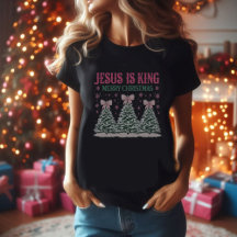 Jesus ist King Black T-Shirt Frauenweihnachtsfest