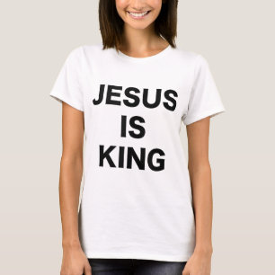 Jesus ist King Bold Black Text Christlich Religiös T-Shirt