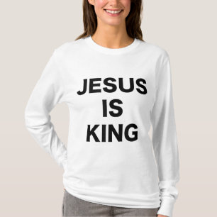 Jesus ist King Bold Black Text Christlich Religiös T-Shirt