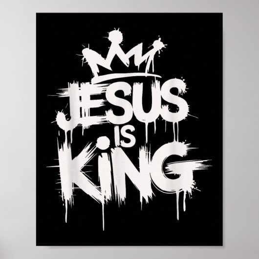 Jesus ist King Christlich Bible Scripting T-Shirt Poster (Vorne)