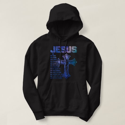 Jesus ist King Christlich Groovy Hippie Trendy Chr Hoodie (Design vorne)