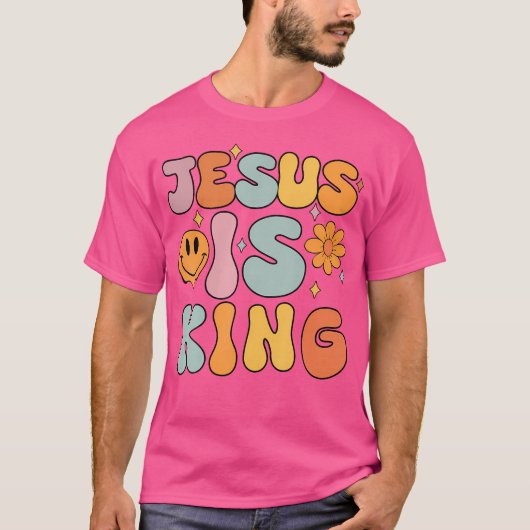Jesus ist King Groovy Christlich- Niedliches Klein T-Shirt (Vorderseite)