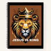 Jesus ist King-Lion-Gesichtsdesign Notizblock (Vorderseite)
