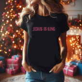 Jesus ist King pink und schwarz T-Shirt