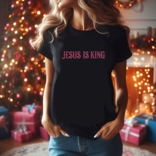Jesus ist King pink und schwarz T-Shirt
