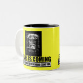 Jesus ist kommender Atheist Zweifarbige Tasse (Vorderseite Links)