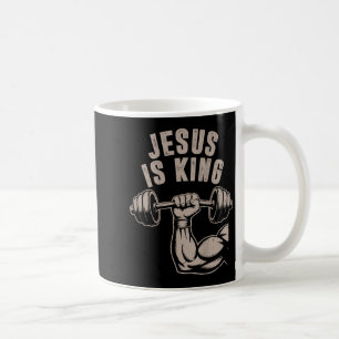 Jesus ist König Barbell Cross Funny Christlich Wor Kaffeetasse