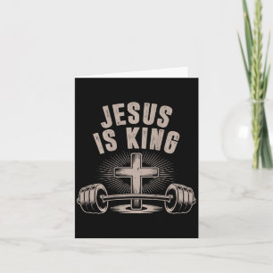 Jesus ist König Barbell Cross Funny Christlich Wor Karte