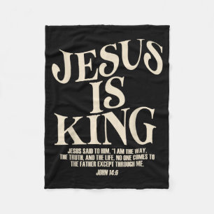 Jesus ist König Bibelvers Johannes 14_6 Christlich Fleecedecke