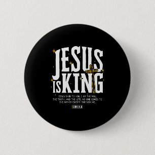 Jesus ist König Bibelvers John 14_6 Christlicher G Button