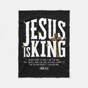 Jesus ist König Bibelvers John 14_6 Christlicher G Fleecedecke