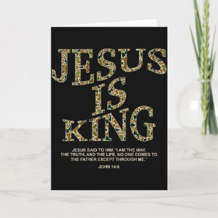 Jesus ist König Camouflage Kreuz Gott Glaube Bibel Karte