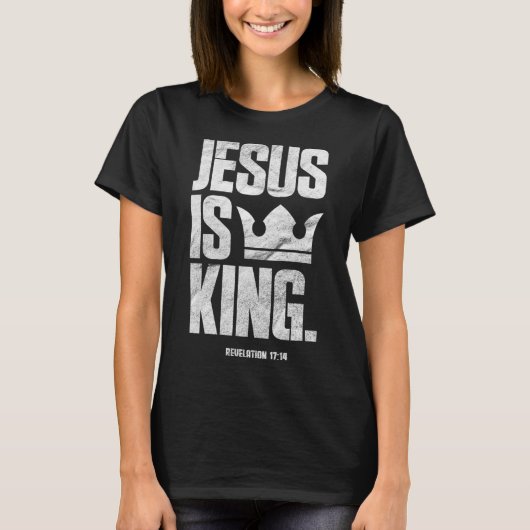 Jesus ist König Christliche Bibelschrift Zitat Pul T-Shirt (Vorderseite)