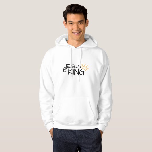 Jesus ist König - Christliche Männerhoodie Hoodie (Vorne ganz)
