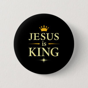 Jesus ist König _ Christlicher Glaube Design Button
