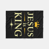 Jesus ist König _ Christlicher Glaube Design Fleecedecke (Vorderseite (Horizontal))