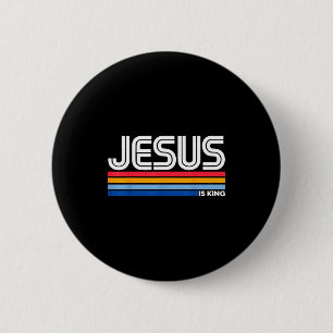 Jesus ist König Christliches Kreuz Gott Glaube Bib Button
