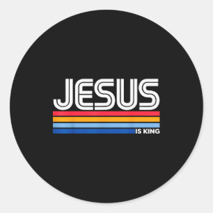 Jesus ist König Christliches Kreuz Gott Glaube Bib Runder Aufkleber