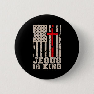 Jesus ist König Christus Herr Patrioter Christ Ame Button