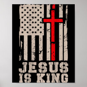 Jesus Ist König Christus Herr Patriotischer Christ Poster