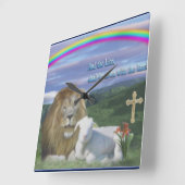 Jesus ist König der Könige Quadratische Wanduhr (Winkel)