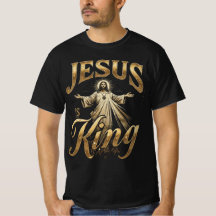 Jesus ist König Elegantes Gold-Schriftzug Christli