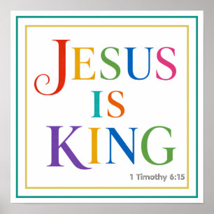 Jesus Ist König Fette Farbige Göttliche Majestät Poster