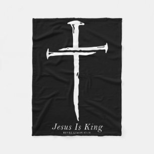 Jesus ist König-Funny-Cross-Nails Christlich Fleecedecke