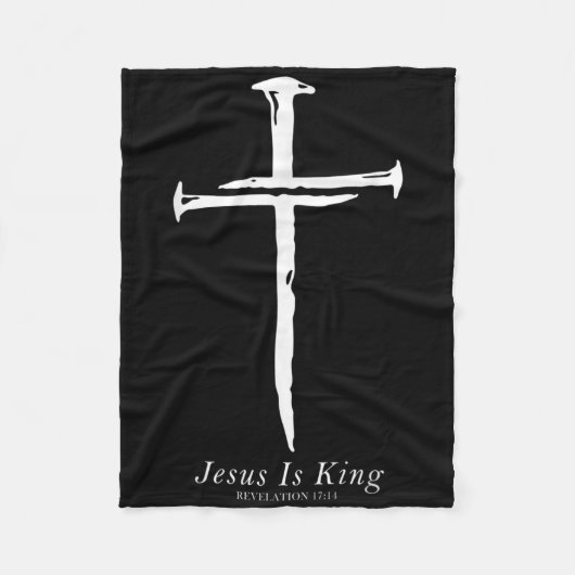Jesus ist König-Funny-Cross-Nails Christlich Fleecedecke (Vorderseite)
