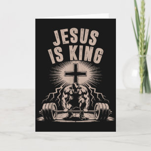 Jesus ist König Hantel Kreuz Lustiger Christlicher Karte