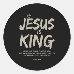 Jesus ist König Johannes 14_6 Kostüm Jesus Christl Runder Aufkleber