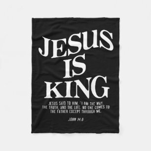 Jesus ist König John Bible Verse Christliche relig Fleecedecke